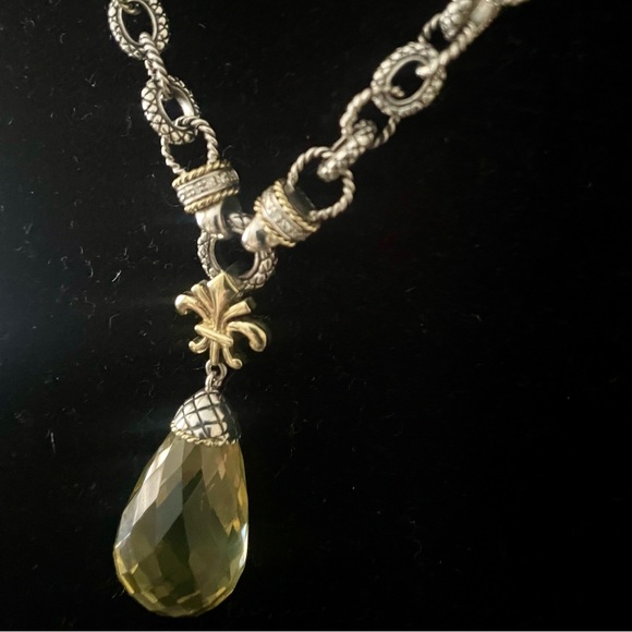 ANDREA CANDELA ‘Ibiza’ Lemon Citrine Necklace SS/18K/Diamonds - Picture 3 of 10